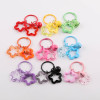 Colorful Transparent Acrylic Hollow Five-pointed Star Bell Pendant Keychain Accessories