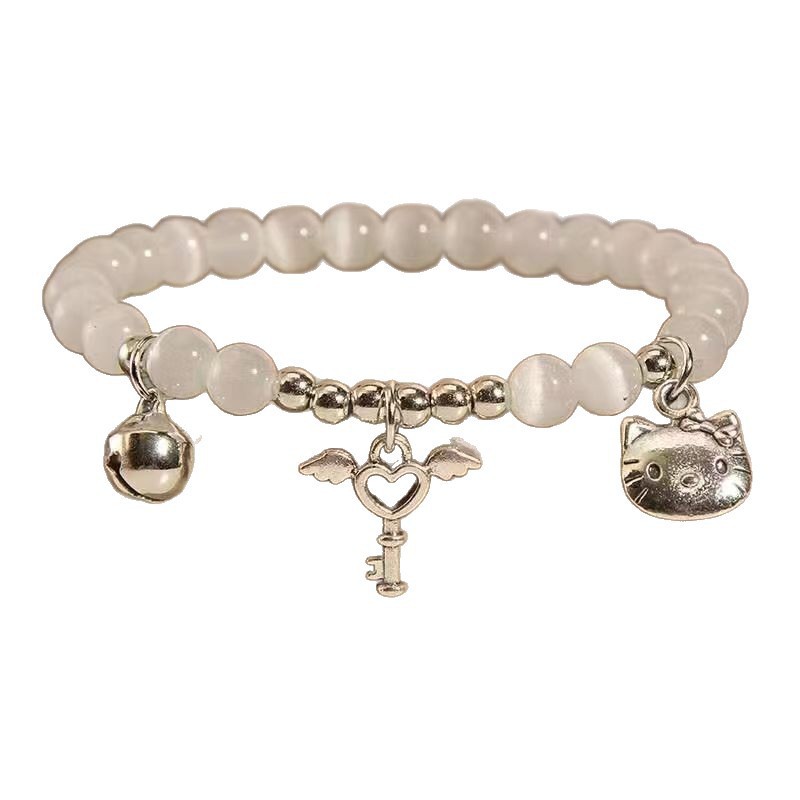 Cute Kitty Cat Candy Color Bracelet Love Bell Versatile Student Bracelet