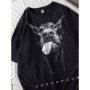 European Code Cotton Doberman T-shirts Women Dog Prints Tops S