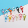 Candy Color Painted Five-pointed Star with Crayfish Buckle Keychain Handmade Diy Doll Bag
