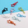 Candy Color Painted Five-pointed Star with Crayfish Buckle Keychain Handmade Diy Doll Bag