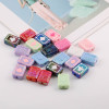 Color Plated Playing Cards Vertical Hole Acrylic Beads Handmade Diy Car Keychain Pendant