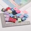 Color Plated Playing Cards Vertical Hole Acrylic Beads Handmade Diy Car Keychain Pendant