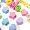 Acrylic Cream Large Hole Beads Plum Blossom Heart Loose Handmade Diy Bracelet Necklace