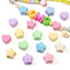 Acrylic Cream Large Hole Beads Plum Blossom Heart Loose Handmade Diy Bracelet Necklace