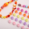 12mm Acrylic Watermelon Pattern Two-color Round Beads Bead Material Loose Diy Handmade