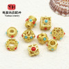 Alluvial Gold Accessories with Beads, Nepalese Style Ancient Crafts, Diy Jewelry