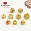 Alluvial Gold Accessories with Beads, Nepalese Style Ancient Crafts, Diy Jewelry