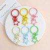 New Color Paint Five-pointed Star Three-piece Set 8-character Buckle Keychain Flattened