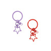 New Color Paint Five-pointed Star Three-piece Set 8-character Buckle Keychain Flattened