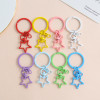 New Color Paint Five-pointed Star Three-piece Set 8-character Buckle Keychain Flattened
