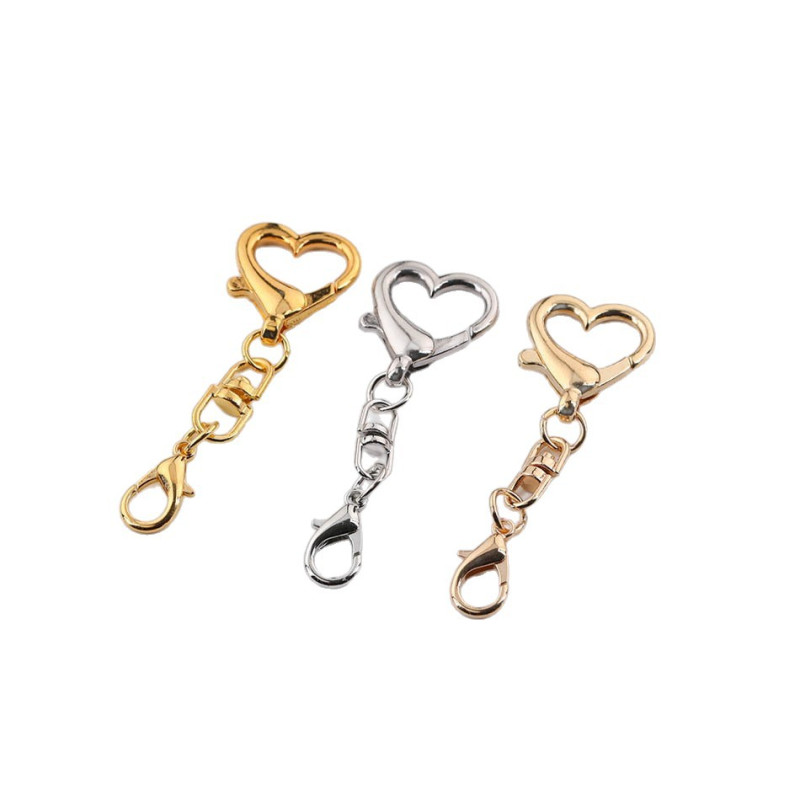 26mm Special-shaped Love Buckle Eight-character Lobster Set Metal Keychain Diy Jewelry