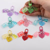 Colorful Love Transparent Candy Bear Keychain Diy Student Schoolbag Pendant Mobile Phone