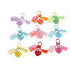 Colorful Love Transparent Candy Bear Keychain Diy Student Schoolbag Pendant Mobile Phone