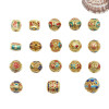 Ancient Golden Sand Gold Enamel Baked Blue Dripping Oil Through-hole Round Beads Bucket
