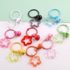 Small Fresh Colorful Hollow Transparent Five-pointed Star Bell Book Ring Set Keychain Diy