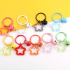 Small Fresh Colorful Hollow Transparent Five-pointed Star Bell Book Ring Set Keychain Diy