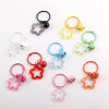 Small Fresh Colorful Hollow Transparent Five-pointed Star Bell Book Ring Set Keychain Diy