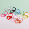 Small Fresh Colorful Hollow Transparent Five-pointed Star Bell Book Ring Set Keychain Diy