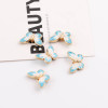 National Style Double-sided Two-color Butterfly Drip Oil Alloy Pendant Handmade Diy Hair