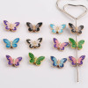 National Style Double-sided Two-color Butterfly Drip Oil Alloy Pendant Handmade Diy Hair