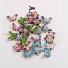 National Style Double-sided Two-color Butterfly Drip Oil Alloy Pendant Handmade Diy Hair