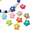 19mm Acrylic Oil Dripping Five-petal Flower Hand-beaded Handmade Diy Bracelet Necklace
