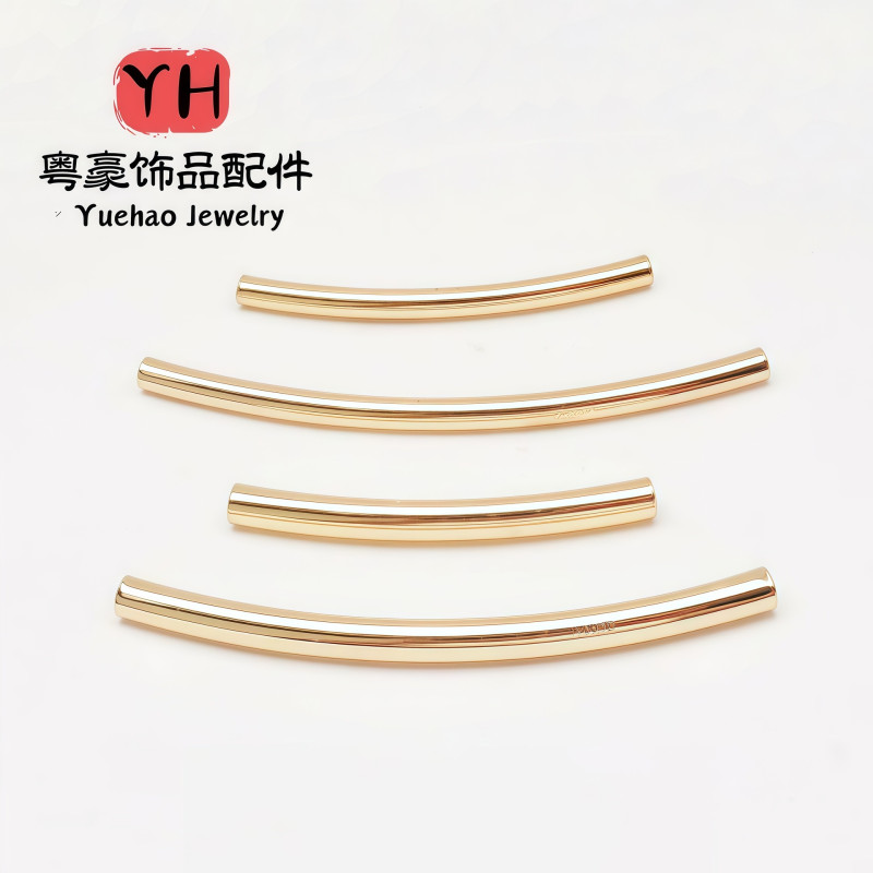 14k Gold-filled Color-preserving Glossy Elbow Pipe Diy Handmade Round Beading Material