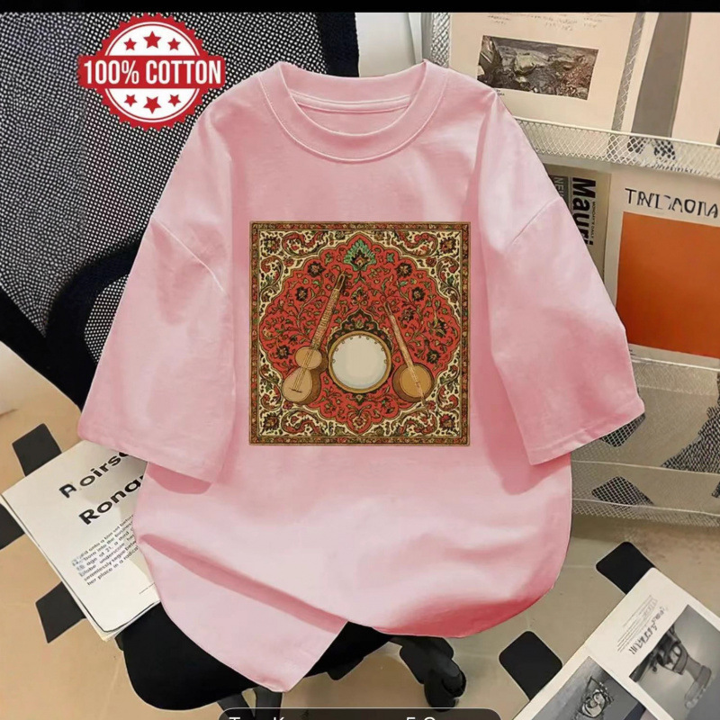 Pure Cotton Short-sleeved Women's T-shirt Summer 2025 New Loose T-shirt Design Niche and
