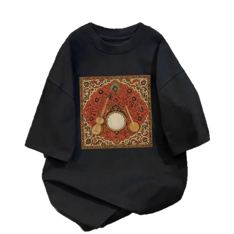 Pure Cotton Short-sleeved Women's T-shirt Summer 2025 New Loose T-shirt Design Niche and