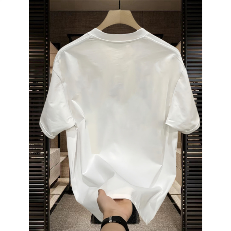 Pure Cotton 2024 New Summer Short-sleeved T-shirts for Men and Women Heavyweight Loose