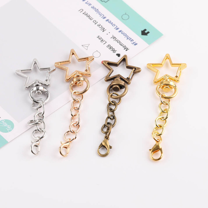 Five-pointed Star Chain with Lobster Clasp Set Metal Keychain Handmade Diy Plush Doll