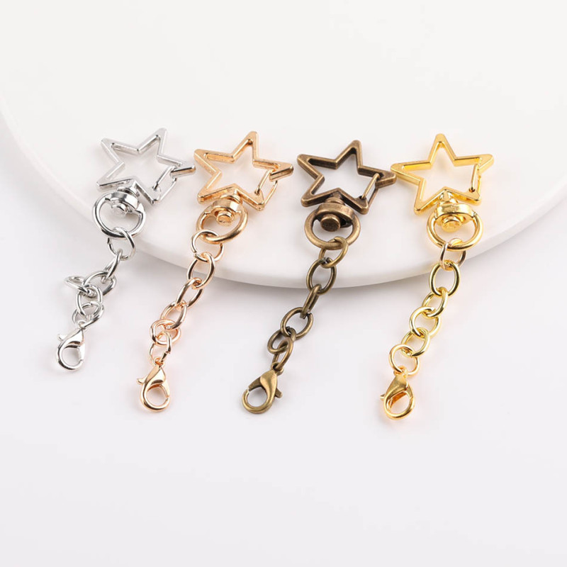 Five-pointed Star Chain with Lobster Clasp Set Metal Keychain Handmade Diy Plush Doll