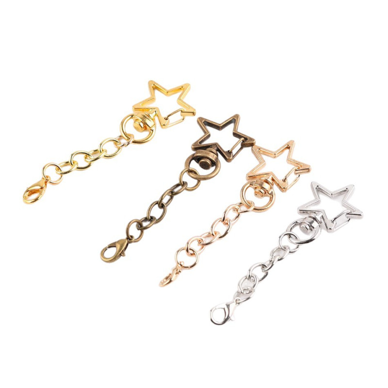 Five-pointed Star Chain with Lobster Clasp Set Metal Keychain Handmade Diy Plush Doll