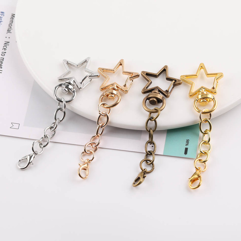 Five-pointed Star Chain with Lobster Clasp Set Metal Keychain Handmade Diy Plush Doll