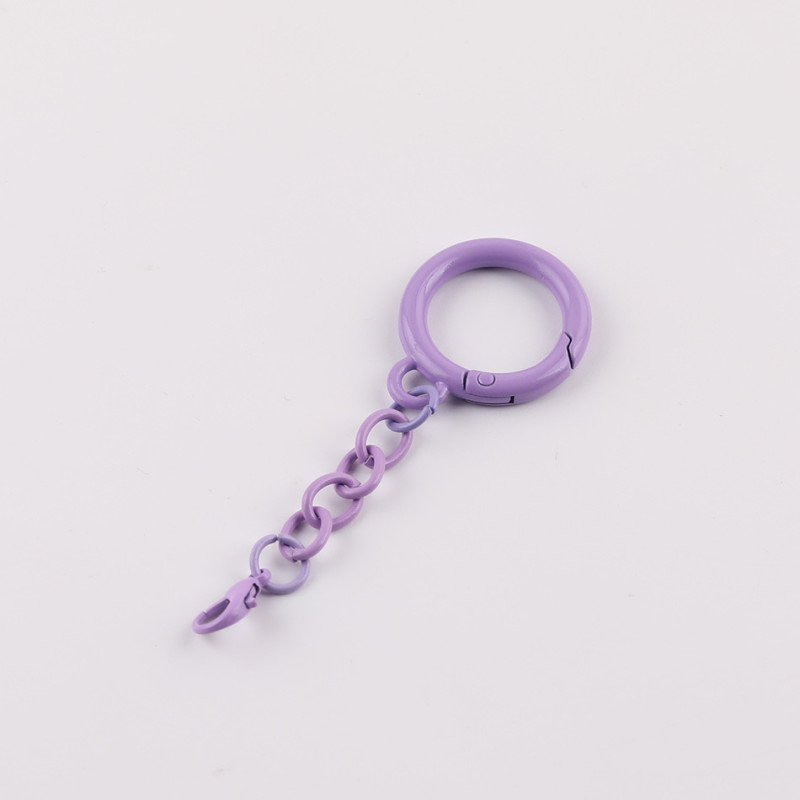 Candy-colored Paint Spring Ring Four-section Chain Hanging Lobster Buckle Key Pendant Diy
