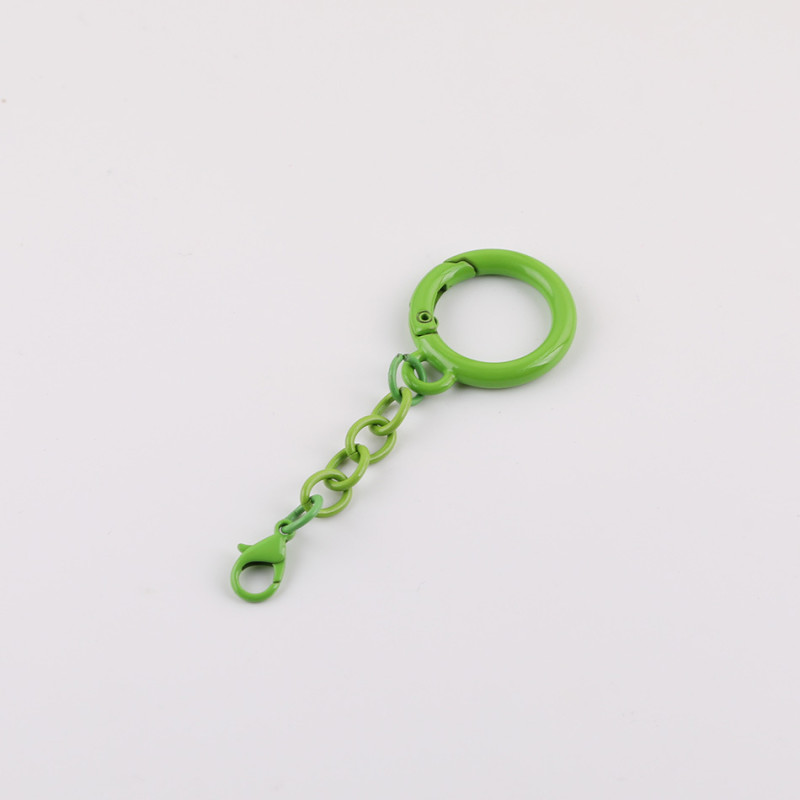 Candy-colored Paint Spring Ring Four-section Chain Hanging Lobster Buckle Key Pendant Diy