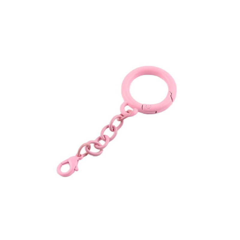 Candy-colored Paint Spring Ring Four-section Chain Hanging Lobster Buckle Key Pendant Diy