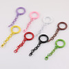 Candy-colored Paint Spring Ring Four-section Chain Hanging Lobster Buckle Key Pendant Diy