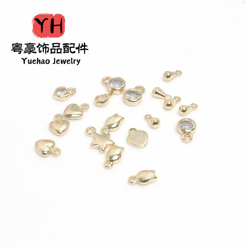 14k Gold-filled Color-preserving Love Pendant, Micro-inlaid Diy Jewelry Accessories