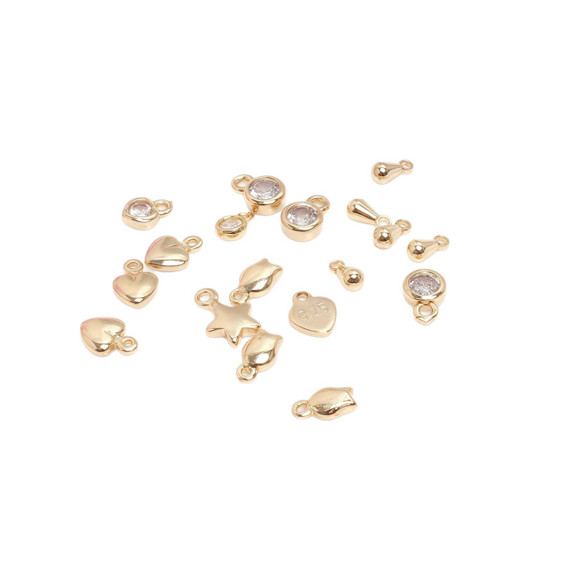 14k Gold-filled Color-preserving Love Pendant, Micro-inlaid Diy Jewelry Accessories