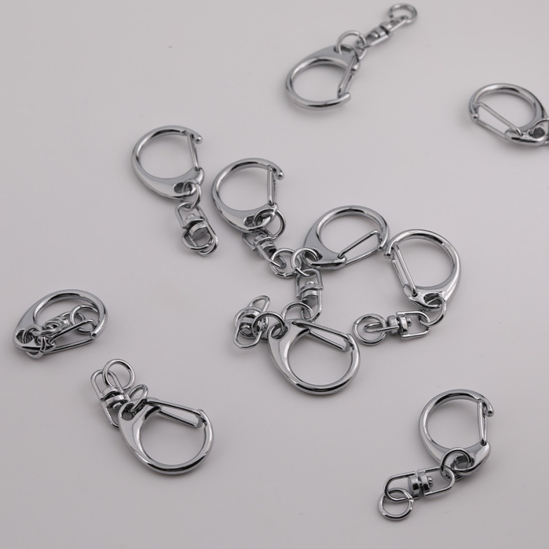 Simple C Buckle Hanging 8-character Rotatable Circle Metal D Keychain Diy Handmade