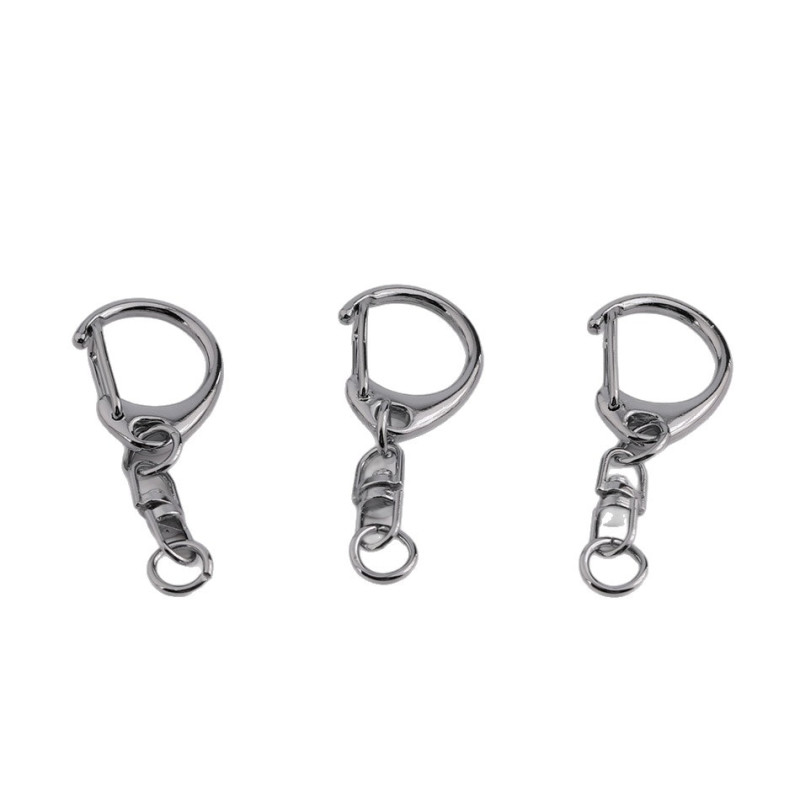 Simple C Buckle Hanging 8-character Rotatable Circle Metal D Keychain Diy Handmade