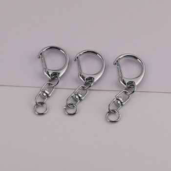 Simple C Buckle Hanging 8-character Rotatable Circle Metal D Keychain Diy Handmade