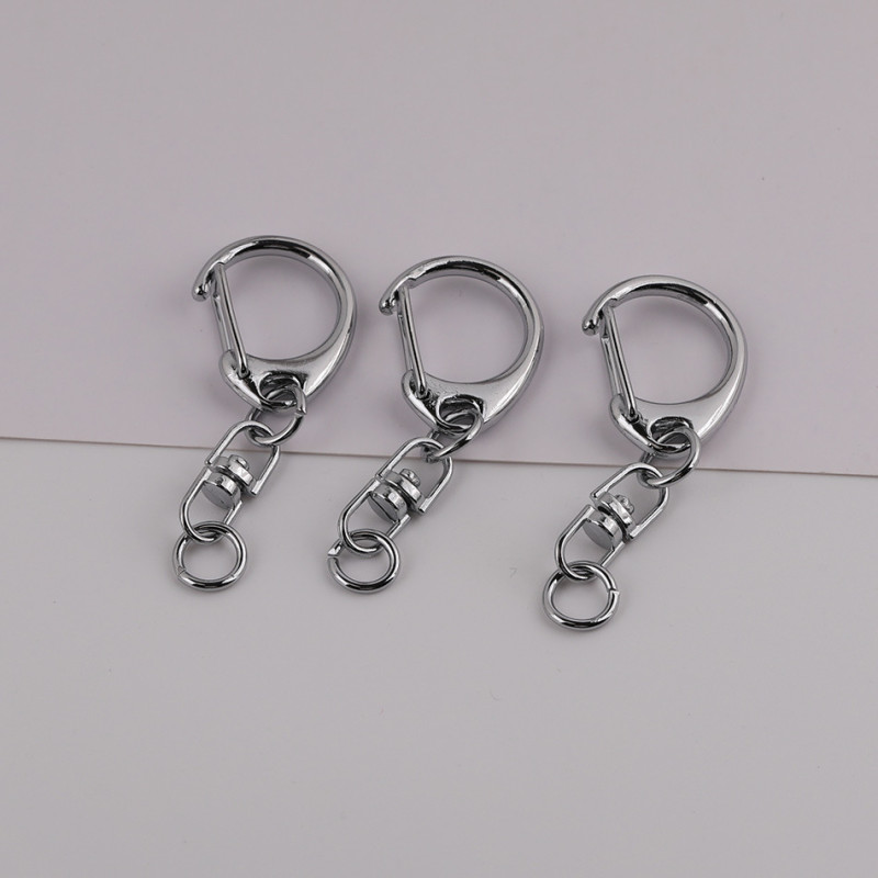 Simple C Buckle Hanging 8-character Rotatable Circle Metal D Keychain Diy Handmade