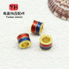 Ancient Golden Sand Gold Enamel Baked Blue Dripping Oil Through-hole Round Beads Bucket