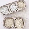 3-5mm White Glass Pearl Loose Beads Hand String Handmade Diy Bracelet Necklace Jewelry
