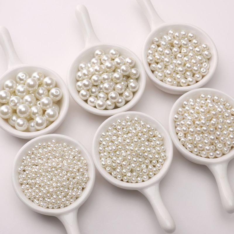 3-5mm White Glass Pearl Loose Beads Hand String Handmade Diy Bracelet Necklace Jewelry