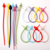 Colorful Silicone Double-hole Gourd Tie Multi-functional Tie About 20cm Long Handmade Diy