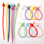 Colorful Silicone Double-hole Gourd Tie Multi-functional Tie About 20cm Long Handmade Diy